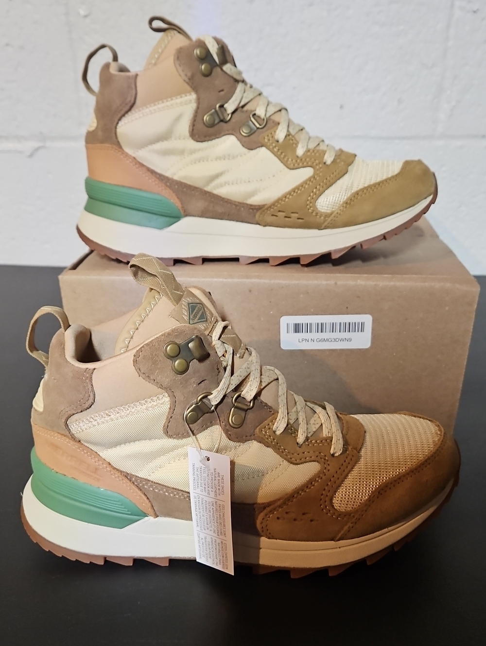 Merrell Women's Beige and Green Trail High-Top Sneakers